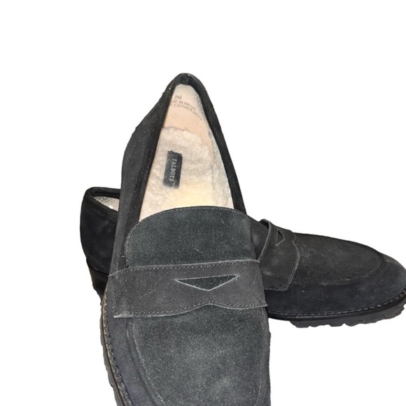 𝅺Talbots Cassidy Black Suede Loafer Sherpa Lined, Size 8 - Picture 3 of 7